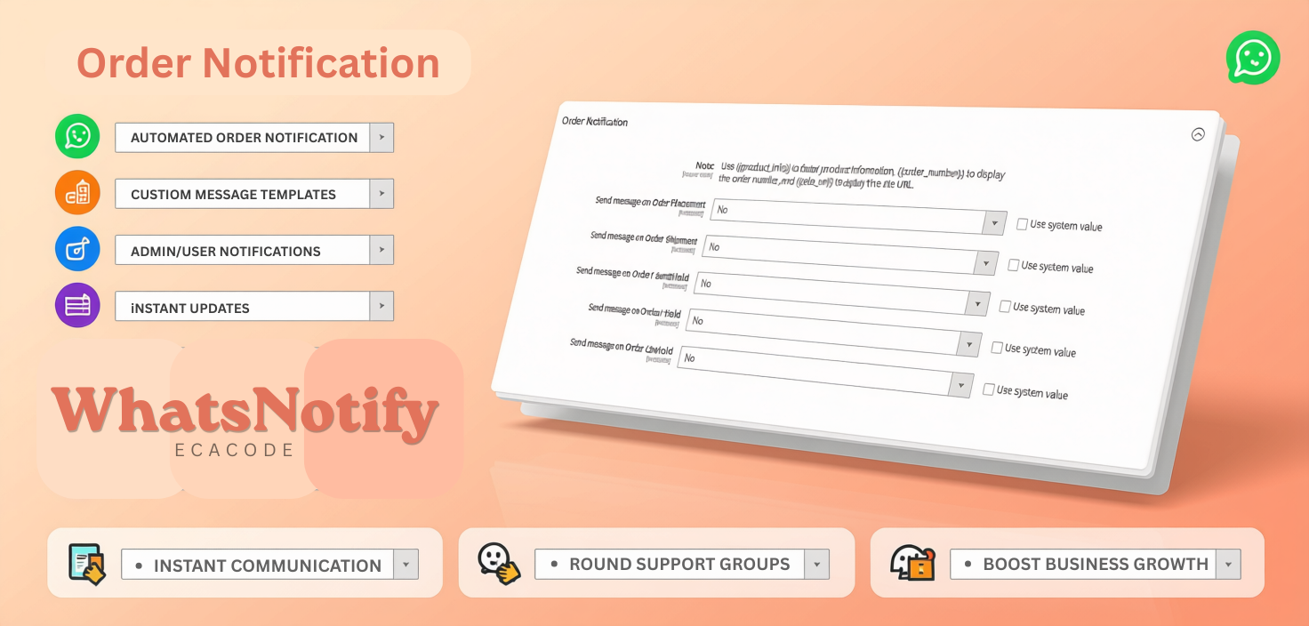 WhatsNotify WhatsApp Notification Extension Dashboard