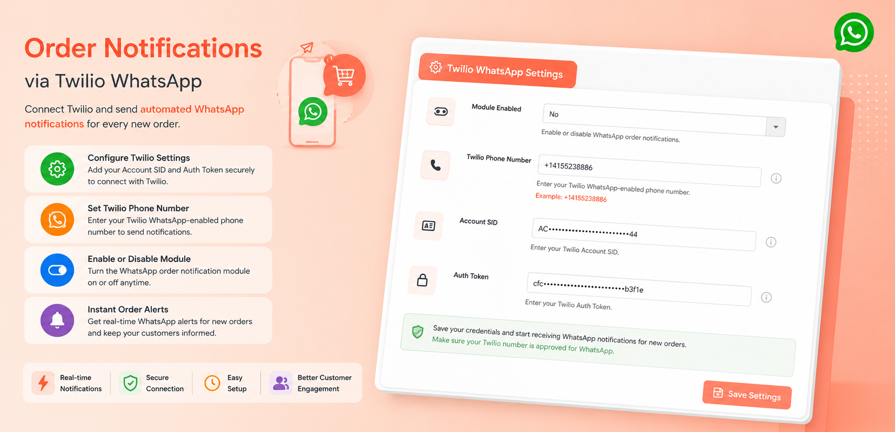 WhatsNotify WhatsApp Notification Extension Dashboard