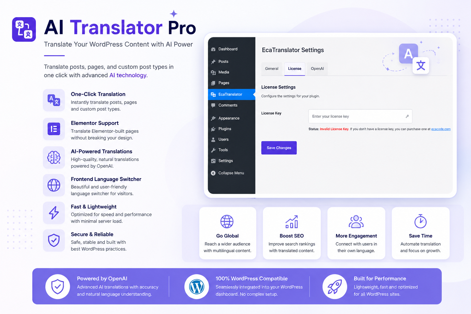 AI Translator Pro Dashboard